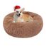 Hundebett Katzenbett Flauschig Rund aus Plüsch - Donut Kuscheliges Hundekissen Hundekorb Waschbar S/M/L/XL/XXL für Kleine, Mittelgroße und Große Hunde, Katzen und Andere Haustiere (XL-70cm, Braun)