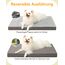 KSIIA Orthopädisches Hundebett Kleine Hunde, Hundekissen Waschbar 60x45cm, Hundebetten mit Abnehmbarer Deckel, Hundematte Doppelseitig Wendbare, Grau