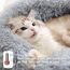 Hundebett Katzenbett Flauschig Rund aus Plüsch - Donut Kuscheliges Hundekissen Hundekorb Waschbar S/M/L/XL/XXL für Kleine, Mittelgroße und Große Hunde, Katzen und Andere Haustiere (XL-70cm, Hellgrau)