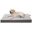 KSIIA Orthopädisches Hundebett XXL, Hundekissen Grosse Hunde Waschbar 121x75cm, Hundebetten mit Abnehmbarer Deckel, Hundematte Doppelseitig Wendbare, Grau