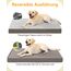 KSIIA Orthopädisches Hundebett XL, Hundekissen Grosse Hunde Waschbar 111x81cm, Hundebetten mit Abnehmbarer Deckel, Hundematte Doppelseitig Wendbare, Grau