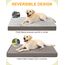 KSIIA Orthopädisches Hundebett Grosse Hunde, Hundekissen Waschbar 105x70cm, Hundebetten mit Abnehmbarer Deckel, Hundematte Doppelseitig Wendbare, Grau (Packung mit 2)