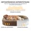 Pawk Orthopädisches Hundebett Grosse Hunde, 107x81cm, Vierseitiges Nackenrolle Hundebett Orthopädisch, Memory Foam hundebetten XL Wasserdicht rutschfest, Hundecouch mit Hohem Rand Outdoor, Brun