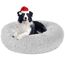 Hundebett Katzenbett Flauschig Rund aus Plüsch - Donut Kuscheliges Hundekissen Hundekorb Waschbar S/M/L/XL/XXL für Kleine, Mittelgroße und Große Hunde, Katzen und Andere Haustiere (XL-70cm, Hellgrau)