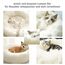 Hundebett Katzenbett Flauschig Rund aus Plüsch - Donut Kuscheliges Hundekissen Hundekorb Waschbar S/M/L/XL/XXL für Kleine, Mittelgroße und Große Hunde, Katzen und Andere Haustiere (M-50cm, Weiß)