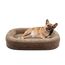 Pawk Orthopädisches Hundebett Kleine Hunde,71x58cm, Vierseitiges Nackenrolle Hundebett Orthopädisch, Memory Foam hundebetten Wasserdicht rutschfest, Hundecouch mit Hohem Rand Outdoor, Brun