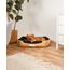 lionto Hundebett mit Wendekissen und Rutschfester Unterseite, Heimtierkissen mit tiefem Einstieg für Hunde und Katzen jeden Alters, 75x60 cm, kuscheliges Hundekissen, beige/braun (Namensaufdruck)