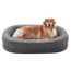 Pawk Orthopädisches Hundebett Grosse Hunde, 107x81cm Vierseitiges Nackenrolle Hundebett Orthopädisch, Memory Foam Hundekorb XL Wasserdicht rutschfest, Hundebetten Abnehmbar und Waschbar Outdoor, Gris