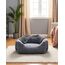 Hundebett Mittelgroße Hunde, Hundekorb mit Herausnehmbar Decke, Hundebetten Cord Flauschiges Waschbar, Rutschfest Hundekörbchen, Hundesofa mit Hohem Rand Passt bis zu 18kg Haustiere(76x61x23cm)