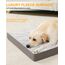 KSIIA Orthopädisches Hundebett Grosse Hunde, Hundekissen Waschbar 105x70cm, Hundebetten mit Abnehmbarer Deckel, Hundematte Doppelseitig Wendbare, Grau (Packung mit 2)