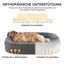 Pawk Orthopädisches Hundebett Kleine Hunde, 71x58cm Vierseitiges Nackenrolle Hundebett Orthopädisch, Memory Foam Hundekorb Wasserdicht rutschfest, Hundebetten Abnehmbar und Waschbar Outdoor, Gris