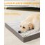KSIIA Orthopädisches Hundebett Mittelgroße Hunde, Hundekissen Waschbar 90x57cm, Hundebetten mit Abnehmbarer Deckel, Hundematte Doppelseitig Wendbare, Grau