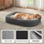 Pawk Orthopädisches Hundebett Kleine Hunde, 71x58cm Vierseitiges Nackenrolle Hundebett Orthopädisch, Memory Foam Hundekorb Wasserdicht rutschfest, Hundebetten Abnehmbar und Waschbar Outdoor, Gris