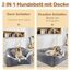 JOEJOY Hundebett Mittelgroße Hunde, Hundekorb mit Herausnehmbar Decke, Hundebetten Cord Flauschiges Waschbar, Rutschfest Hundekörbchen, Hundesofa mit Hohem Rand Passt bis zu 14kg Haustiere(64x53x20cm)