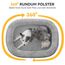 Pawk Orthopädisches Hundebett Grosse Hunde, 122x89cm Vierseitiges Nackenrolle Hundebett Orthopädisch, Memory Foam Hundekorb XXL Wasserdicht rutschfest, Hundesofa Waschbar Outdoor, Hellgrau