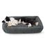 BEDSURE waschbares Hundebett für große Hunde - 109x76x20cm weicher orthopädischer Hundekorb mit bequemem Fleece-Bezug, rutschfestes Hundebett mit hohem Rand in grau