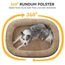 Pawk Orthopädisches Hundebett Kleine Hunde,71x58cm, Vierseitiges Nackenrolle Hundebett Orthopädisch, Memory Foam hundebetten Wasserdicht rutschfest, Hundecouch mit Hohem Rand Outdoor, Brun
