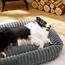 BEDSURE waschbares Hundebett für große Hunde - 109x76x20cm weicher orthopädischer Hundekorb mit bequemem Fleece-Bezug, rutschfestes Hundebett mit hohem Rand in grau