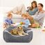 JOEJOY Hundebett Mittelgroße Hunde, Hundekorb mit Herausnehmbar Decke, Hundebetten Cord Flauschiges Waschbar, Rutschfest Hundekörbchen, Hundesofa mit Hohem Rand Passt bis zu 14kg Haustiere(64x53x20cm)