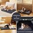 BEDSURE waschbar Hundematte Große Hunde - 104x69 cm Hundekissen waschbar für Grosse Hunde, Sherpa-Plüsch Hundebett groß mit hochdichter Schaumstofffüllung, dunkelgrau