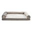 Amazon Basics XL Hundebett/Sofa in U-Form aus Schaumstoff, mit abnehmbarem, waschbarem Bezug, Taupe, 112 x 89 x 20 cm (L x W x H)