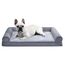 Amazon Basics Couchbett aus Schaumstoff für Hunde und Haustiere mit abnehmbarem Bezug, Grau, 91 x 69 x 17 cm (L x W x H)