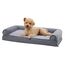 Amazon Basics Couchbett aus Schaumstoff für Hunde und Haustiere mit abnehmbarem Bezug, Grau, 76 x 51 x 16 cm (L x W x H)