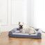 Amazon Basics Couchbett aus Schaumstoff für Hunde und Haustiere mit abnehmbarem Bezug, Grau, 91 x 69 x 17 cm (L x W x H)