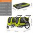 DOGGYHUT® Premium XL 2 in 1 Hundefahrradanhänger & Jogger 23-45 kg Fahrradanhänger für Hunde Hundeanhänger für Fahrrad Jogger 80106 (GRÜN Lemon)