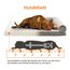 Amazon Basics XL Hundebett/Sofa in U-Form aus Schaumstoff, mit abnehmbarem, waschbarem Bezug, Taupe, 112 x 89 x 20 cm (L x W x H)