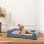Amazon Basics Couchbett aus Schaumstoff für Hunde und Haustiere mit abnehmbarem Bezug, Grau, 76 x 51 x 16 cm (L x W x H)