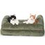 FUKUMARU Katzensofa Bett, Corduroy Gemütliches Katzenbett für drinnen mit abnehmbarem waschbarem Bezug, Stützendes Anti-Rutsch Hundebett Sofa für kleine Hunde, 72 x 52 x 22 cm, Mittel, Grün