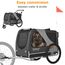 DOGGYHUT® Premium XL 2 in 1 Hundefahrradanhänger & Jogger 23-45 kg Fahrradanhänger für Hunde Hundeanhänger für Fahrrad 80106 (GRAU)