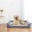 Amazon Basics Couchbett aus Schaumstoff für Hunde und Haustiere mit abnehmbarem Bezug, Grau, 112 x 89 x 20 cm (L x W x H)