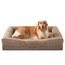 FURTIME Orthopädisches Hundebett Grosse Hunde, Memory Foam Hundekorb XL, Abnehmbar und Waschbar, rutschfeste Hundekörbchen, Hohem Rand Hundesofa, Braun, 107 x 81 x 19cm