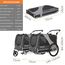 DOGGYHUT® Premium XL 2 in 1 Hundefahrradanhänger & Jogger 23-45 kg Fahrradanhänger für Hunde Hundeanhänger für Fahrrad 80106 (GRAU)