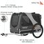 DOGGYHUT® Premium XL 2 in 1 Hundefahrradanhänger & Jogger 23-45 kg Fahrradanhänger für Hunde Hundeanhänger für Fahrrad 80106 (GRAU)