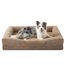FURTIME Orthopädisches Hundebett Mittelgroße Hunde, Memory Foam Hundekorb Grosse Hunde, Abnehmbar und Waschbar, rutschfeste Hundekörbchen, Hohem Rand Hundesofa, Braun, 89 x 64 x 18cm