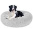 Hundebett Katzenbett Flauschig Rund aus Plüsch - Donut Kuscheliges Hundekissen Hundekorb Waschbar S/M/L/XL/XXL für Kleine, Mittelgroße und Große Hunde, Katzen und Andere Haustiere (XXL-80cm, Hellgrau)
