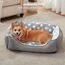 FURTIME Hundebett Mittelgroße Hunde, Hundekorb Waschbar Hundekörbchen rutschfeste, Hundebetten Flauschig Hundematratze mit Erhöhte Ränder Weiches, Hundesofa für Hunde Katze, Grau/Sterne, 76x61x23cm