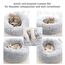 Hundebett Katzenbett Flauschig Rund aus Plüsch - Donut Kuscheliges Hundekissen Hundekorb Waschbar S/M/L/XL/XXL für Kleine, Mittelgroße und Große Hunde, Katzen und Andere Haustiere (XXL-80cm, Hellgrau)