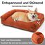FUKUMARU Hundebett für große Hunde, Flauschiges & Hundesofa mit wasserabweisender TPU-Schicht, Cordstoff, Waschbar und rutschfest, Abnehmbarer Reißverschlussbezug, 93 x 63 x 22 cm, Orange