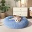 WESTERN HOME WH Beruhigendes Hunde- und Katzenbett, Anti-Angst-Donut-Kuschelbett, wärmendes, gemütliches, weiches rundes Bett für kleine und mittelgroße Hunde und Katzen