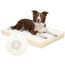 Favodormir Orthopädisches Hundebett Grosse Hunde 104x68cm,Beige Abnehmbare Wassericht Kunstleder-Hülle Hundekissen Hundematratze für Große Hunde,Komfortable & Kühlende für Innen- Und Außenbereich