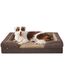 JOEJOY Orthopädisches Hundebett Mittelgroße Hunde,89x64x17cm, Memory Foam Hundekorb Waschbar und Wasserdicht, Eierkarton-Schaum Hundebett Orthopädisch, Abnehmbar Hundebett mit Hohem Rand, Dunkelbraun