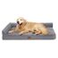 COZY KISS Orthopädisches Hundebett, 19cmDicke Hundesofa fur MittelgroBe Hunde.Abnehmbar und Waschbar Hundecouch,rutschfeste Unterseite, Wasserdichtes Innenfutter(Gris-L-Type,XL(122 * 81 * 19CM))
