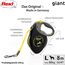flexi® Giant L | 8m Gurt Roll-Leine für Hunde bis 50 kg | schwarz/neon-gelb | ausziehbare Hundeleine | Gewicht 629.8 gr | Maße 15.2 x 20.8 cm