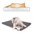 lionto Hundematte orthopädisch mit Memory-Schaumstoff, gelenkschonendes Hundekissen aus pflegeleichtem Lederimitat, 118x80 cm, Gesteppte Liegematte mit abnehmbaren Bezug und Anti-Rutsch-Belag, grau