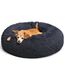 LUOJINYI Hundebett Flauschig, Hundekissen Rund Haustierbett Donut Katzenbett Waschbar mit rutschfestem Boden für große, mittelgroße & kleine Hunde, 70 cm, Marineblau