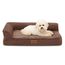 COZY KISS Orthopädisches Hundebett, 19cm Dicke Hundesofa für Mittelgroße Hunde, Abnehmbar und Waschbar Hundecouch, rutschfeste Unterseite, Wasserdichtes Innenfutter, Braun,76x51x19cm